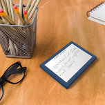 Bloco De Notas Quadro Azul Simples do Marinho Moderno Personaliza<br><div class="desc">Aumente sua organização de escritório e mostre atenção aos detalhes com nossas Notas de Nome de Quadro Azul Personalizadas Simples do Marinho Moderno. Medição de 4" x 3", essas notas de na moda apresentam um elegante quadro azul de marinho e fornecem amplo espaço para seu nome e sobrenome. Totalmente personalizável...</div>