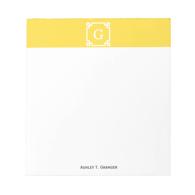 Bloco De Notas Quadro-chave grego do abacaxi nº 2 Monograma inici (Frente)