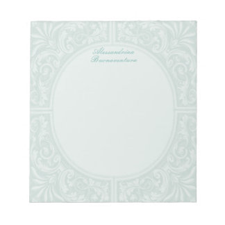 Bloco De Notas Quadro Circular do Alivio Floral da Mint