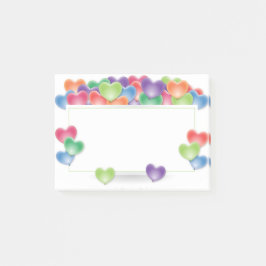 Bloco De Notas Quadro Colorido de Balões de Coração de Amor