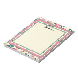 Bloco De Notas Quadro da Flor com Fundo Amarelo-Claro