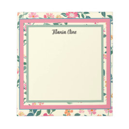 Bloco De Notas Quadro da Flor com Fundo Amarelo-Claro