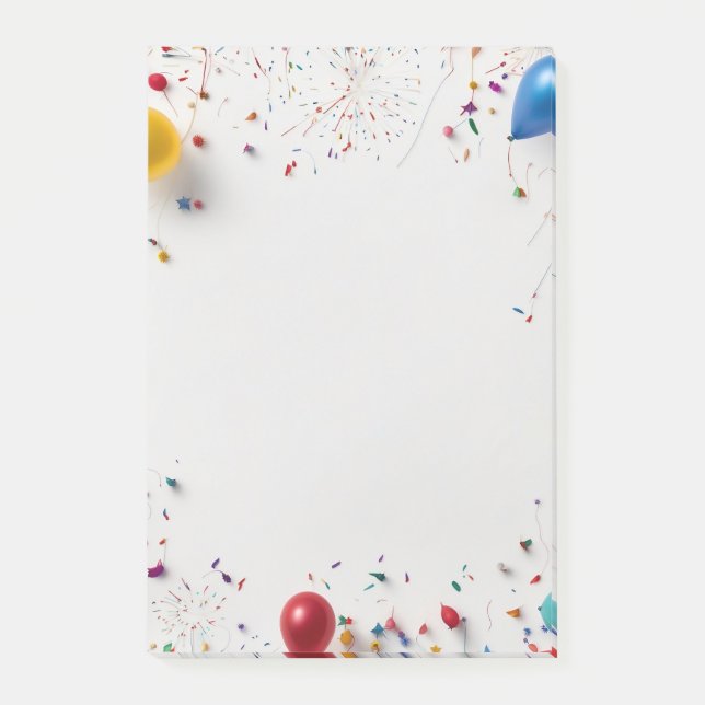 Bloco De Notas Quadro de balões e fogos de artifício (Frente)