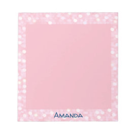 Bloco De Notas Quadro de Bokeh Rosa Personalizado