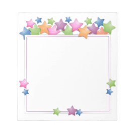 Bloco De Notas Quadro de Estrelas Coloridas bonito