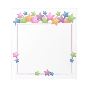 Bloco De Notas Quadro de Estrelas Coloridas bonito