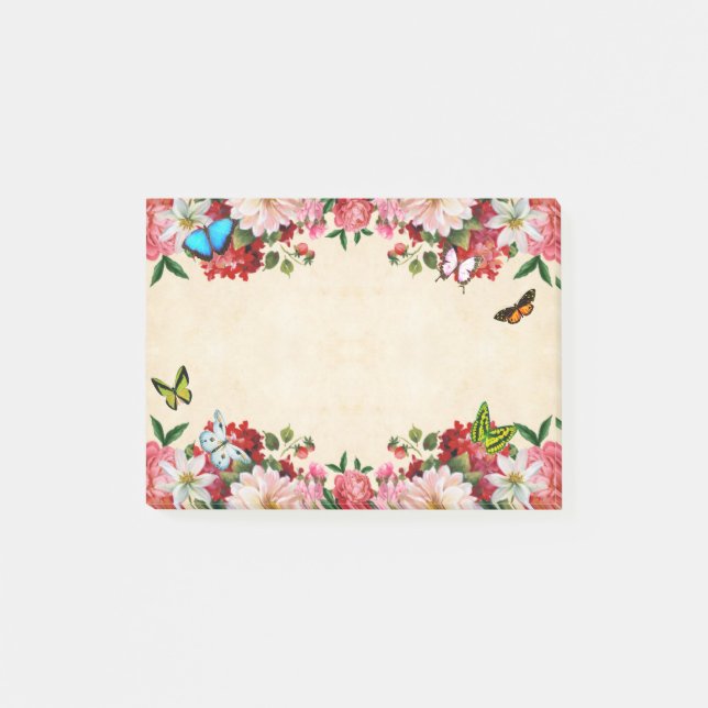 Bloco De Notas Quadro de Flor com Bordas (Frente)