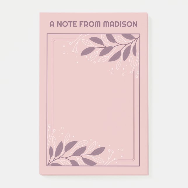 Bloco De Notas Quadro de Folheto de Nome Personalizado (Frente)