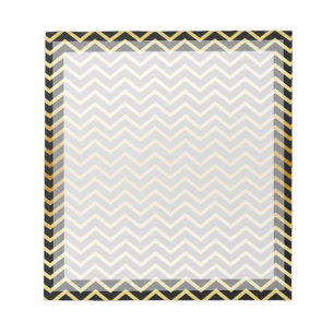 Bloco De Notas Quadro de Fotografia do Cartaz Dourado Chevron