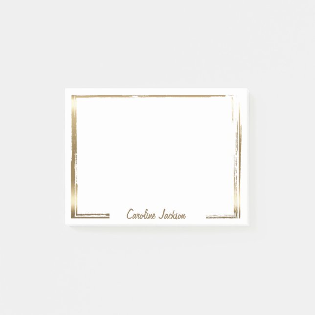 Bloco De Notas Quadro de ouro sofisticado personalizado (Frente)