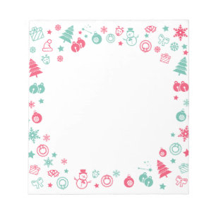 Bloco De Notas Quadro de padrões de natal de inverno bonito