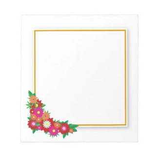 Bloco De Notas Quadro do ouro e Floral