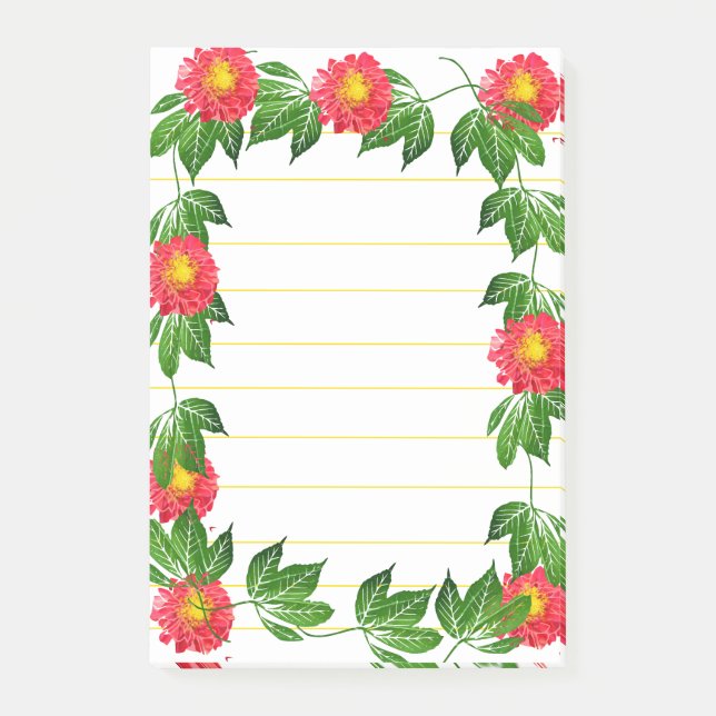 Bloco De Notas Quadro Floral Laranja (Frente)