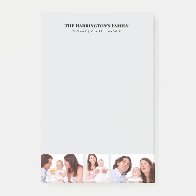 Bloco De Notas Quadro Preto de Colagem de Fotos da Família de Seç (Frente)