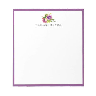 Bloco De Notas Quadro Puro do Gabinetes Floral de Cor de Água Mod