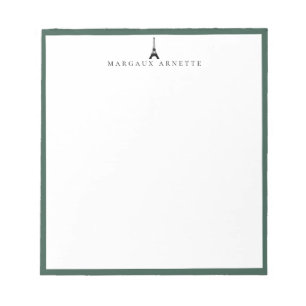 Bloco De Notas Quadro Verde do Logotipo Torre Eiffel