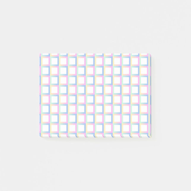 Bloco De Notas Quadros de Padrões de Gradiente Simétricos Brancos (Frente)