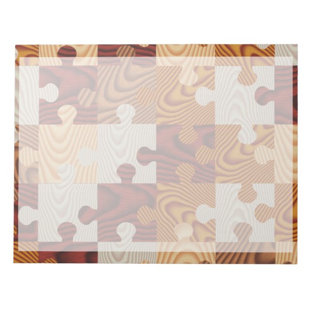 Bloco De Notas Quebra-cabeça de serra de madeira (Frente)