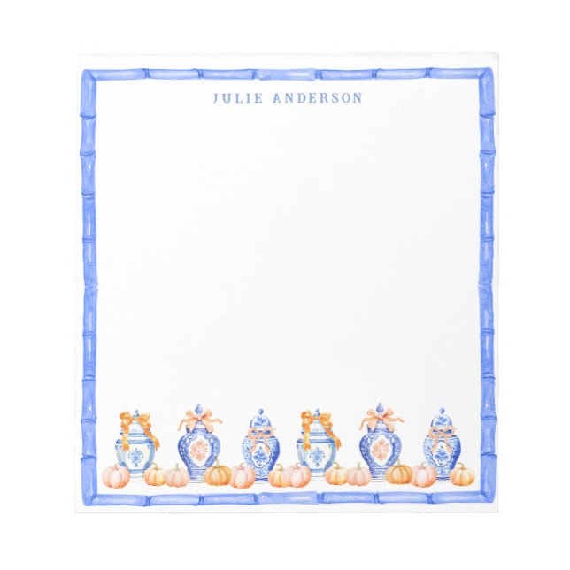 Bloco De Notas Queda Chumpkin Chinoiserie Ginger Jar (Frente)