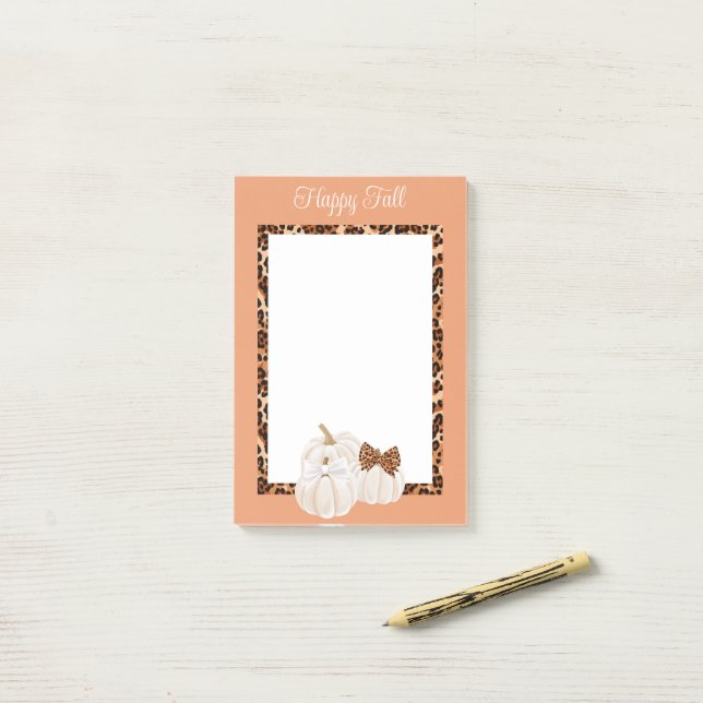 Bloco De Notas Queda de abóboras Feliz Queda (Na mesa)