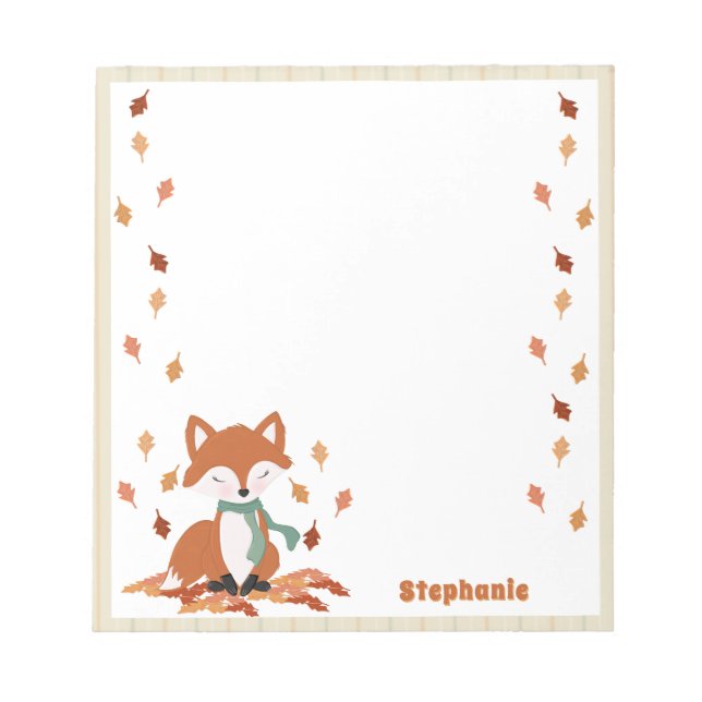 Bloco De Notas Queda Fox Woodland Aniversário (Frente)