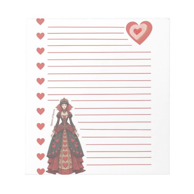 Bloco De Notas Queen of Hearts Lined (Frente)