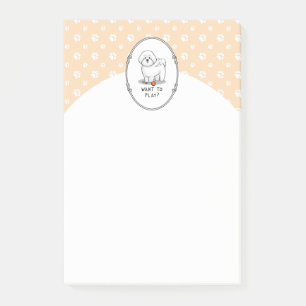 Bloco De Notas Quer brincar? Cachorro Bichon Frise com Bola - Bon