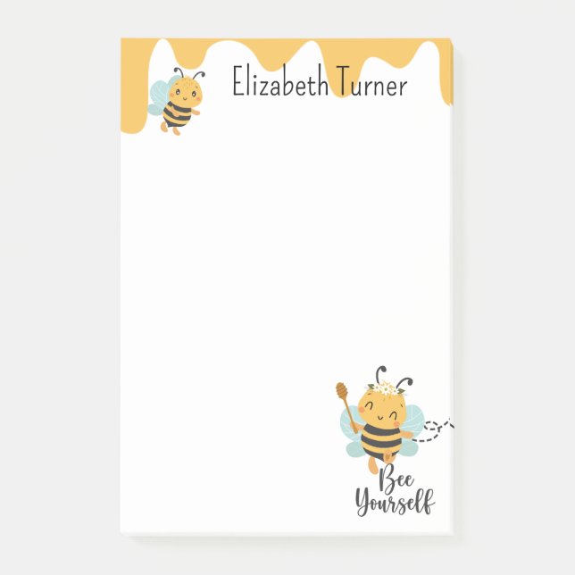 Bloco De Notas Querido e Bumble Bees Personalize (Frente)