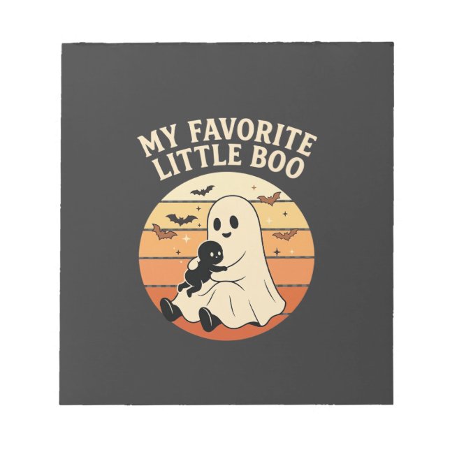 Bloco De Notas Querido Pequeno Boo Fantasma de Halloween Bebê Ret (Frente)