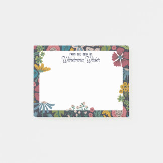 Bloco De Notas Quirky Abstract Florals From the Desk Of