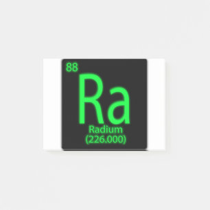 Bloco De Notas Ra Radium brilhando no escuro. O rádio foi usado
