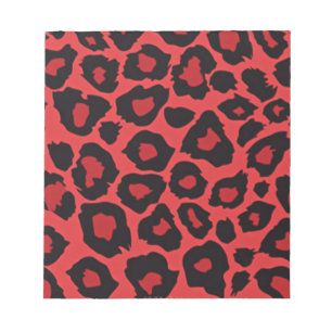 Bloco De Notas RAB Rockabilly Leopard Print Red Black