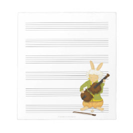 Bloco De Notas Rabbit com papel manuscrito violino quebrado