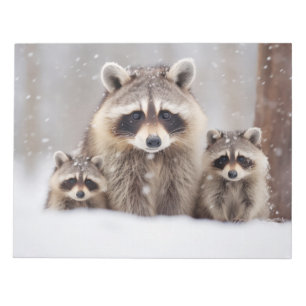 Bloco De Notas Raccoon Animal Family Wandering Nature