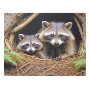 Bloco De Notas Raccoon Animal Nature Wildlife Affecting Caring