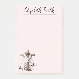 Bloco De Notas Radiant Easter Cross with Floral Accents