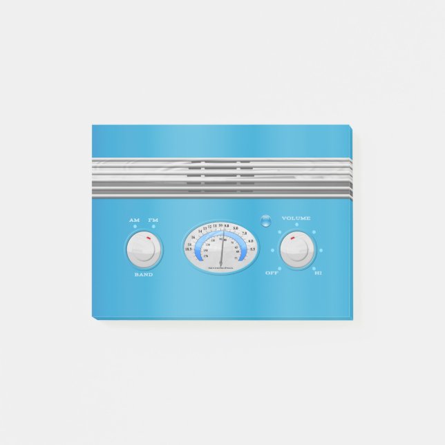 Bloco De Notas Rádio Vintage Azul (Frente)