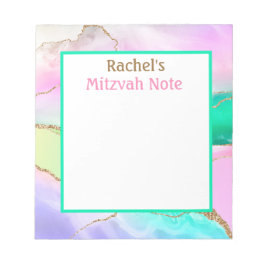 Bloco De Notas Rainbow Agate Modern Mitzvah Note Girls Notepad