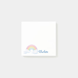 Bloco De Notas Rainbow and Clouds With Your Name
