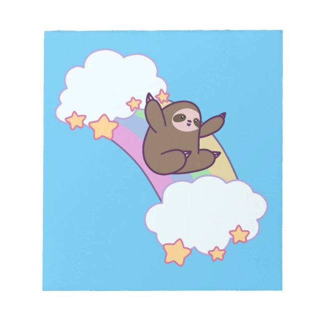 Bloco De Notas Rainbow Cloud Sloth (Frente)