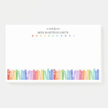 Rainbow Color Books A Note From Teacher's