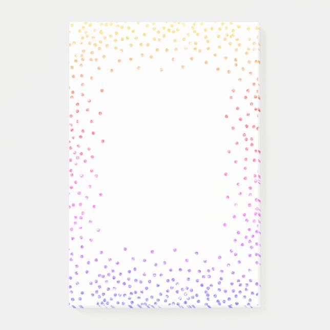 Bloco De Notas Rainbow Confetti Posta as notas (Frente)