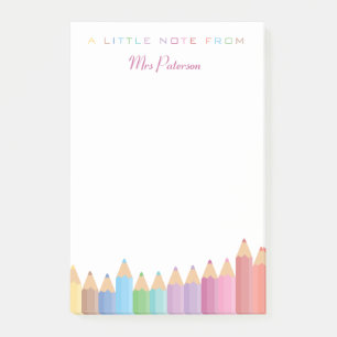 Bloco De Notas Rainbow Crayons Professora Apreciação Bonita Color