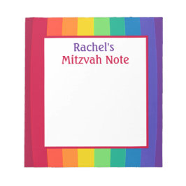 Bloco De Notas Rainbow Girls Mitzvah Notes Notepad