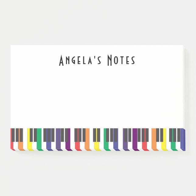 Bloco De Notas Rainbow Piano Keys (Frente)