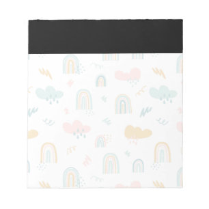 Bloco De Notas Rainbow & Rain Cloud Patterno