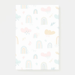 Bloco De Notas Rainbow & Rain Cloud Patterno