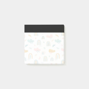 Bloco De Notas Rainbow & Rain Cloud Patterno