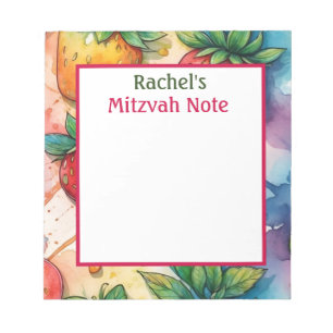 Bloco De Notas Rainbow Strawberry Mitzvah Note Girls Notepad