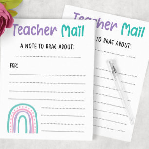 Bloco De Notas Rainbow Teacher Mail
